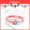 Princess Series Bracelet For Children Creative Cartoon Image Rainbow Beads Adjustable Wristband