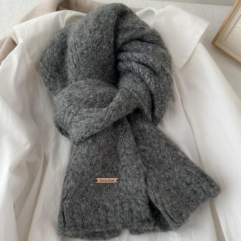 Sciarpa Lunga Invernale da Donna in Misto Lana Alpaca, Monocolore, Calda, per Collo, Studenti, Coppie