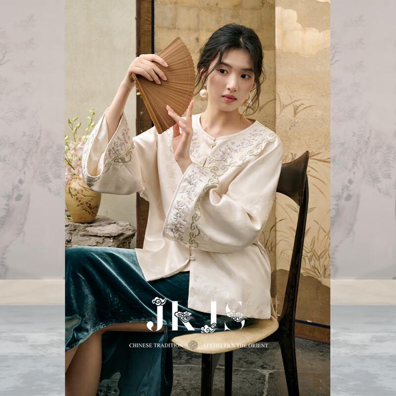 

JK&JS Yunting Nuan Топ жаккардовый с тяжелой вышивкой в новом китайском стиле S