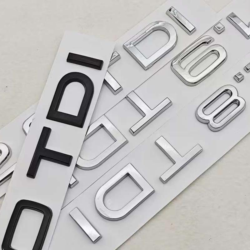 2026 3D ABS Car Letters Logo 1.9 TDI 2.0 TDI 2.8 TDI Badge Rear Trunk Sticker Decals For Audi A3 A4 A5 A6 Q2 Q3 Q5 Auto Accessories