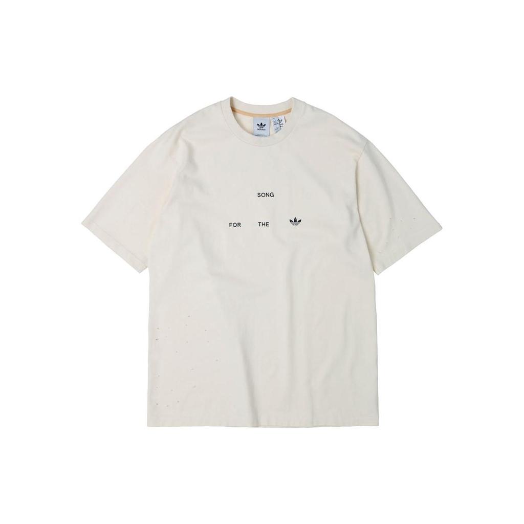 Adidas Originals, Song For The Mute Song For The Mute x Adidas Letter Logo Round Neck T-Shirt v1 Unisex Tops White HS9468