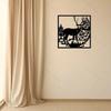 1pc Metal Wall Art Deer Forest Rustic Animal Hanging Home Decor Garden Outdoor Lodge Sign Black