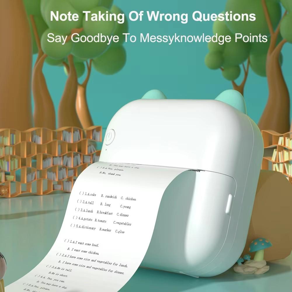 Mini Printer Thermal Adhesive Label Sticker Printer Bluetooth Mini Pocket Label Notes Printer for Home and Office Android IOS