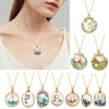 Elegant Oil Painting Bivalve Charm Necklace 10 Multicolored Artistic Designs Thin Metal Mixture Fashion Addition