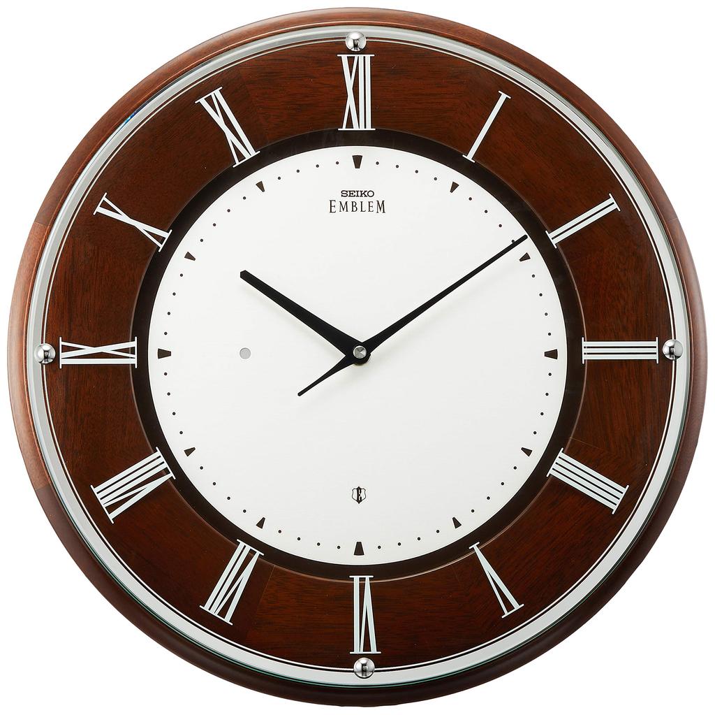 Seiko Clock Wall Clock Tea Wood Diameter 340x34mm Radio Analog SEIKO EMBLEM HS540B