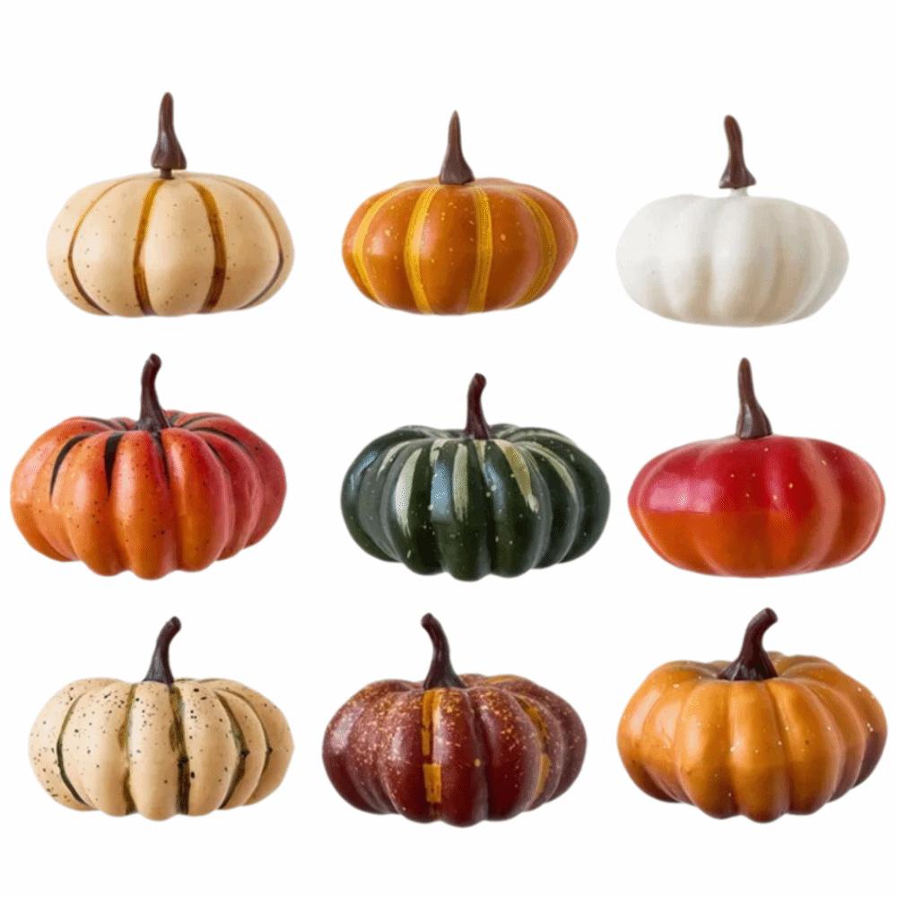 6PCS 1/9PCS Simulation Props Autumn Harvest Fake Pumpkin Thanksgiving Ornaments  Courtyard Display