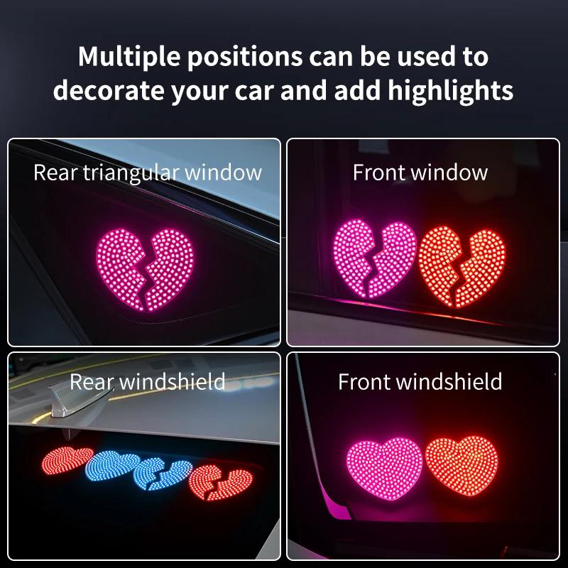 Car mood light, car atmosphere light, USB love LED light, warning light for heartbreak after a breakup Accessories