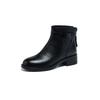 Versatile retro Martin boots women's bow high-end leather short boots autumn and winter new velvet warm boots