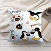PPingu Cartoon Cute Cushion Cover Silky Short Plush Invisible Zipper Dustproof Sofa Pillow Case for Home Decor
