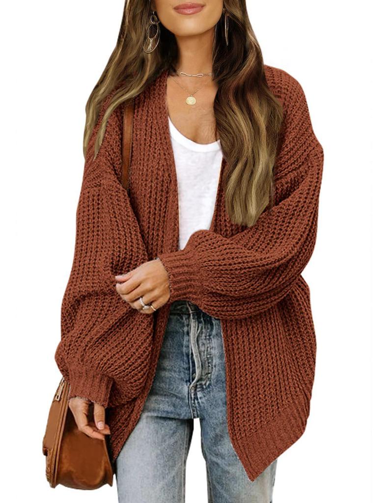 2023 Women's Autumn/Winter Lantern Sleeve Loose Knit Cardigan Sweater