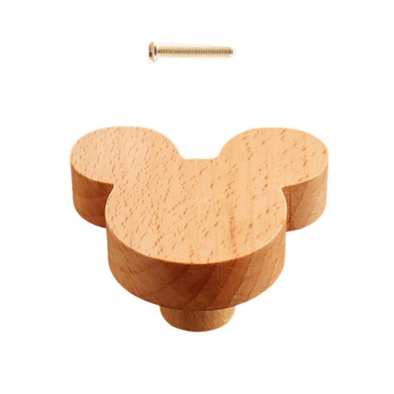 Lovely Wood Handle Wardrobes Handle Hardware Drawer Knobs Children Room Furniture Accessories Door Pulls