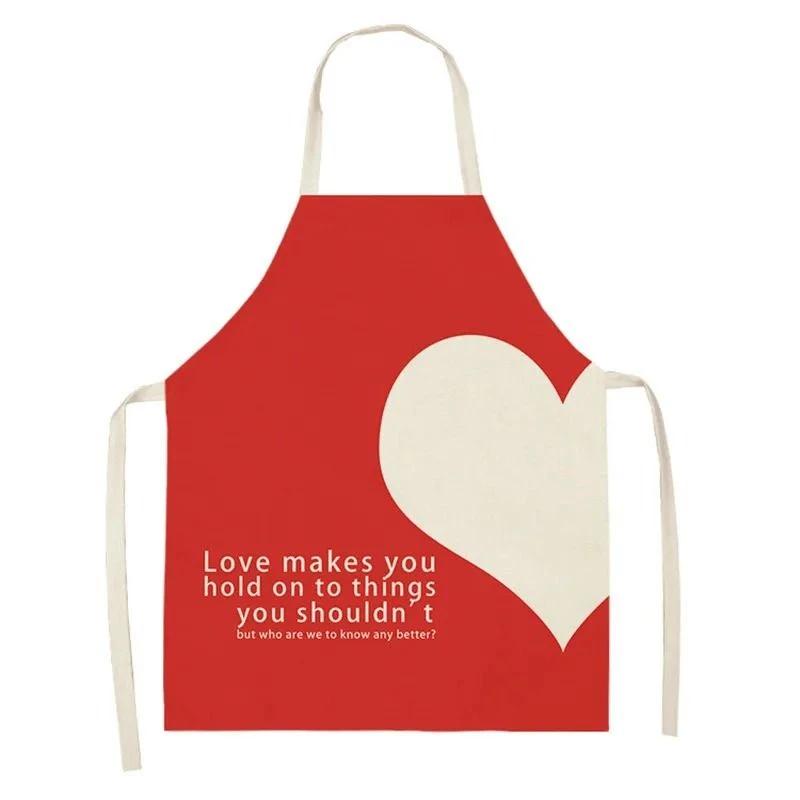 Love Couple Heart Shaped Parent-Child Apron Adult Sleeveless Kitchen Cleaning Home Chef Baking Waist Bian