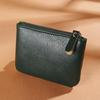 Unisex Lychee Zipper Coin Purse - Solid Color Soft PU Leather Card Bag