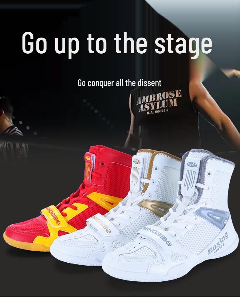 Mingsibo Unisex Boxing and Wrestling Shoes - Breathable Mesh for Children & Adults, Large Sizes Available