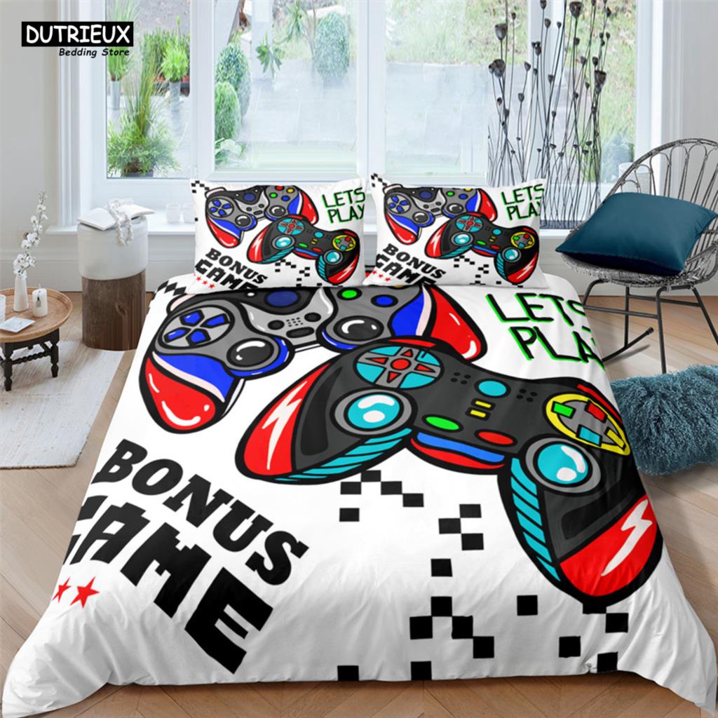 

Game Handle Fashion Player Комплекты постельного белья из полиэстера для детей, покрывала для мальчиков, комплект пододеяльников для подростков, комплект постельного белья размера «king size» EU single(135x200cm)