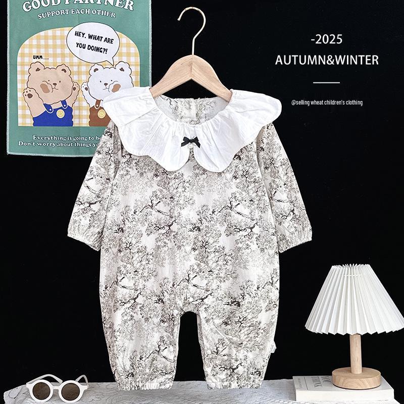 

Baby Girl Autumn Romper with Turn-Down Collar - Sweet Princess Style 80 cm