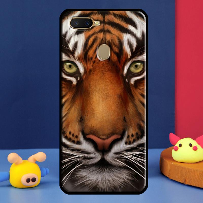 Lion Tiger Face Case For Oppo A16 A76 A96 A58 A78 A98 A5 A9 A91 A15 A17 A77 A52 A72 A74 A94 A54S A57S Cover