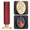 Halloween Seal Cylindrical Red Handle (handle + Brass Seal Head) Fire Lacquer Seal Set Handle Copper Head