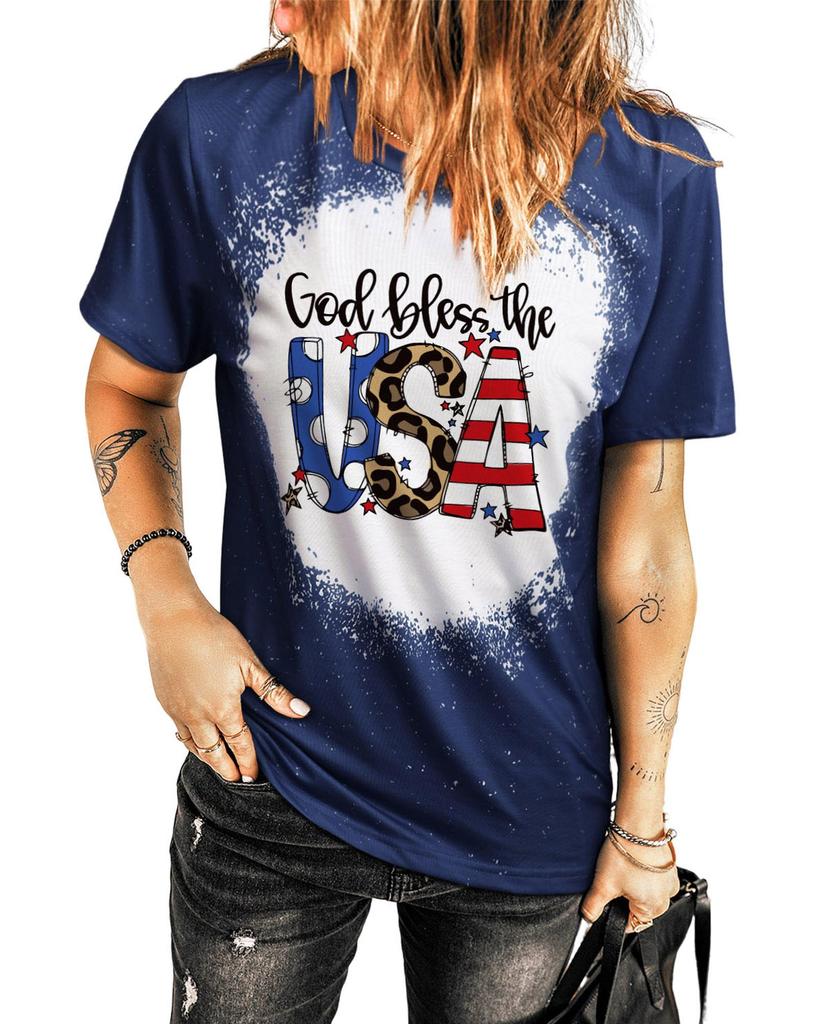 Azura Exchange God Bless the USA Print T-Shirt
