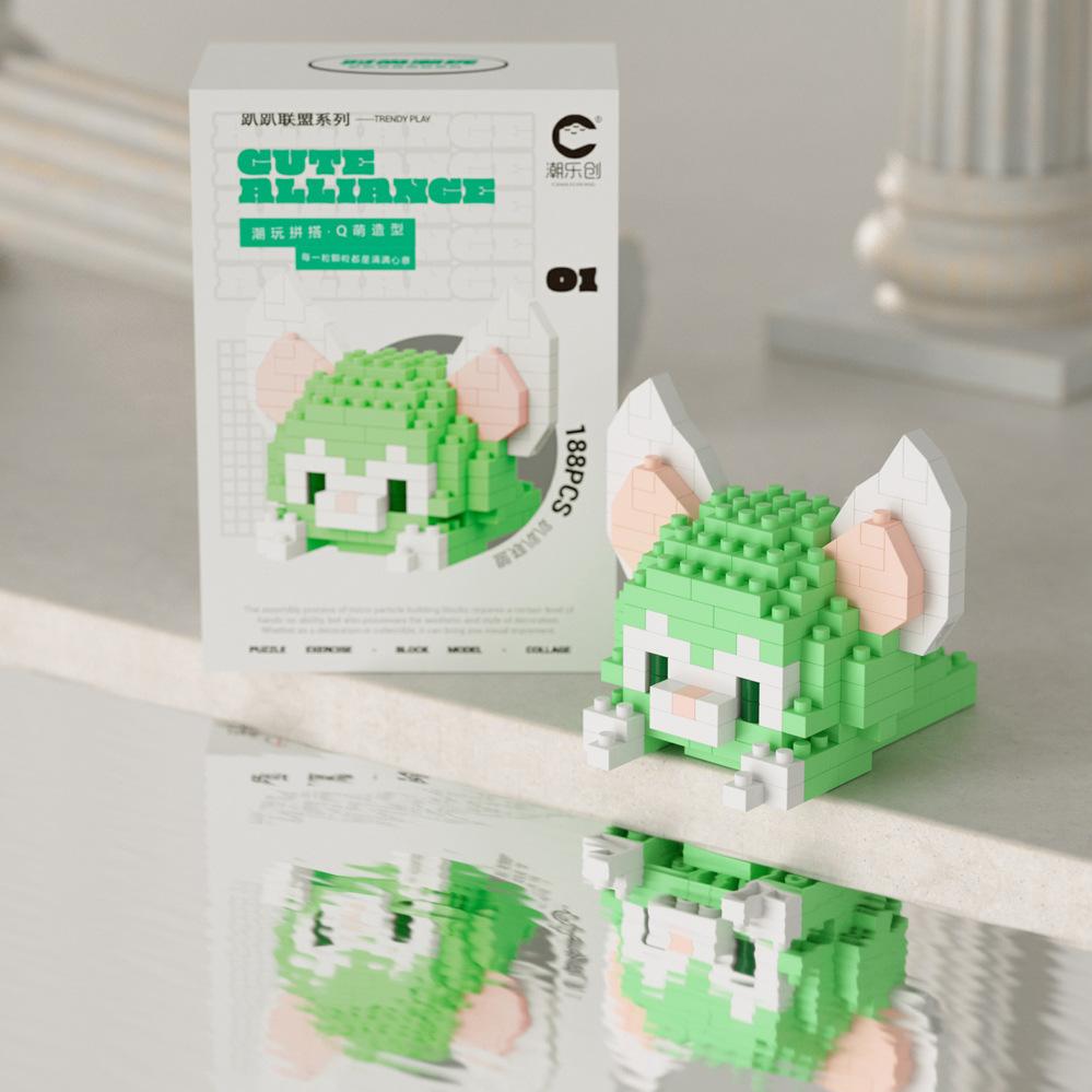 Süßer Mini auf der Vorderseite liegend Disney Mickey Bausteine Batman Kleiner Panda Stein 3D Süße Kuromi Sanrio Modell Spielzeug Für Kinder Geschenk