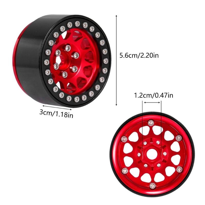 1.9’’ Beadlock Wheel Rims Remote Control Car Wheel Hubs 12Spokes Wheel Rims Upgrade Part for 1:10 SCX10