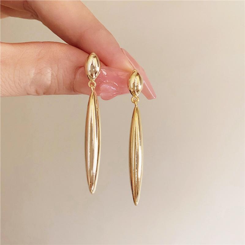 2025 New Vertical Bar Women's Long Hanging Earrings Gold Color Metal Pendants Dangle Earrings Exaggerated Boucle D'oreille