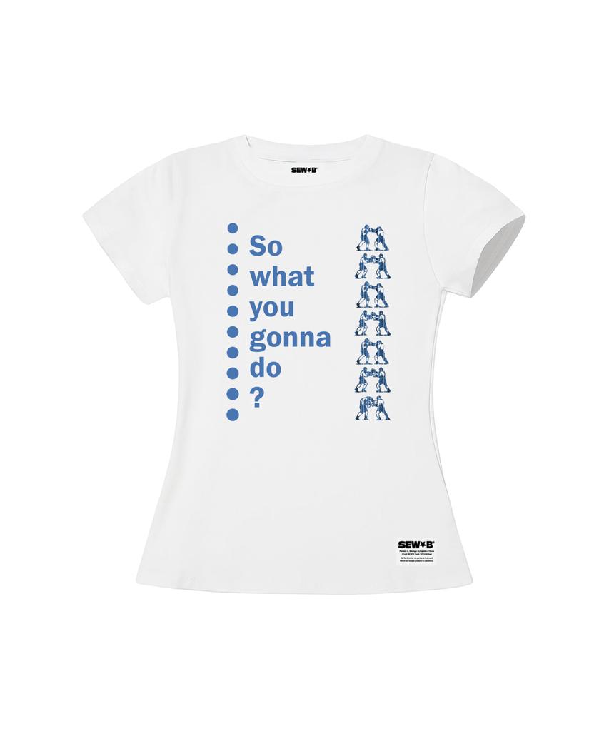 Ssobi What So Semi-Cropped Short Sleeve T-Shirt [White]