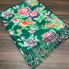 Winter Warm Ethnic Tassels Scarf for Women Northeast Big Flower Scarves Outdoor Activity Shawl Scarf Fashion Accessories
