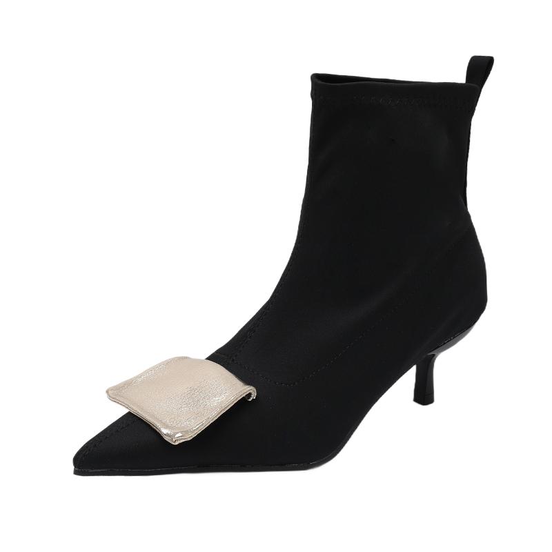 Fashion Aphixta 5cm Thin Heels Ankle Boots Elegant Woman Modern Boot Pointed Toe Concise Stretch Fashion Women's High Boots