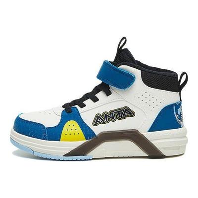 Velcro Cómodos Antideslizantes Absorción de Impactos Resistentes al Desgaste Zapatos de Skate para Niños de Caña Alta Zapatos de Skate para Niños Blanco Azul Negro 312249913-7