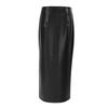 Fashion Matte Black Leather Sexy Skirt PU Leather Skirt Fall and Winter New Arrival Midi Dress for Women