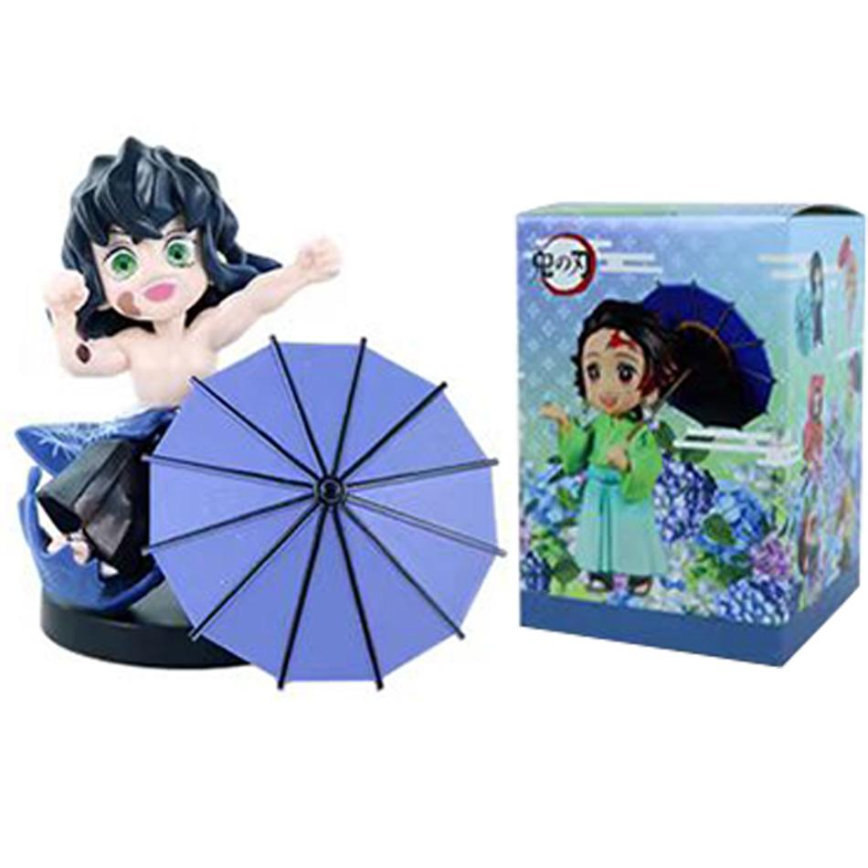 Anime Genuine Demon Slayer Action Figure Plum Rain Series Kochou Shinobu Tomioka Giyuu Kanroji Mitsuri Mystery Box Toy Gift