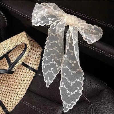 Girl's Ribbon Lace Bow Hair Rope Ballet Style Sweet Ponytail Holder Hair Scrunchies Lace Hair Scarf Wraps Fashion Lace Necklace