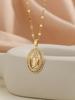 European and American Personalized Design with Micro Inlaid Zircon Santa Maria Series Necklaces In Colorful Religious Fashion