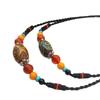 Tibetan Ethnic Three-Eyed Dzi Clavicle Necklace - Unisex Spring/Summer Accessory