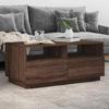 VidaXL Table Basse avec Lumières LED, Table d'Appoint avec Tiroirs, Bout de Canapé, Meuble de Salon Salle de Séjour, 839839