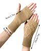 1 Pair Fashion Women Soft Cashmere Fingerless Arm Warm Winter Gloves Hand Long Warmer Mittens