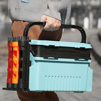 Multifunctional Portable Fishing Box Fishing Pole Holder with Handle Multi-layer Large Capacity Bait Organizer Fishing Box