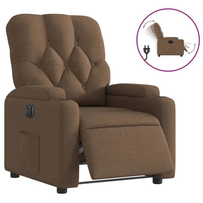 VidaXL Fauteuil Inclinable Électrique, Chaise de Relaxation avec Dossier et Repose-pied Réglables, Siège de Salon, Moderne, 3204690