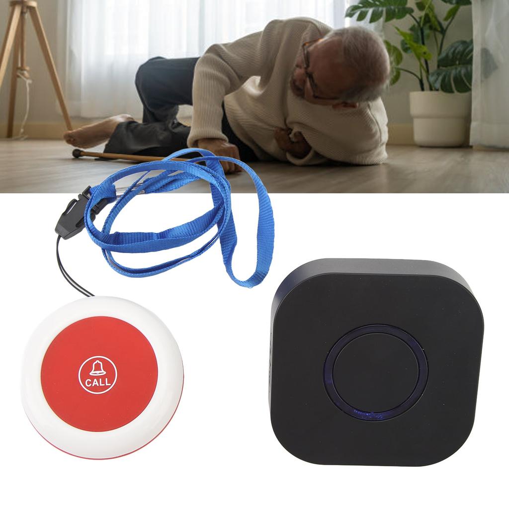 Notrufklingel 110 V bis 240 V Einstellbare Lautstärke Wasserdichter kabelloser Pager für Pflegekräfte für ältere Menschen