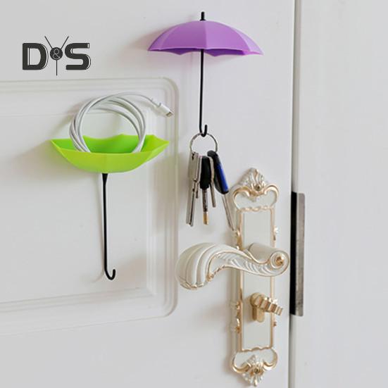 Wandhaken für Regenschirme, Geldbörsen und Schlüssel, einfache Installation, mehrfarbig, vielseitig, selbstklebend, 3D, dekorative Haken zum Aufhängen
