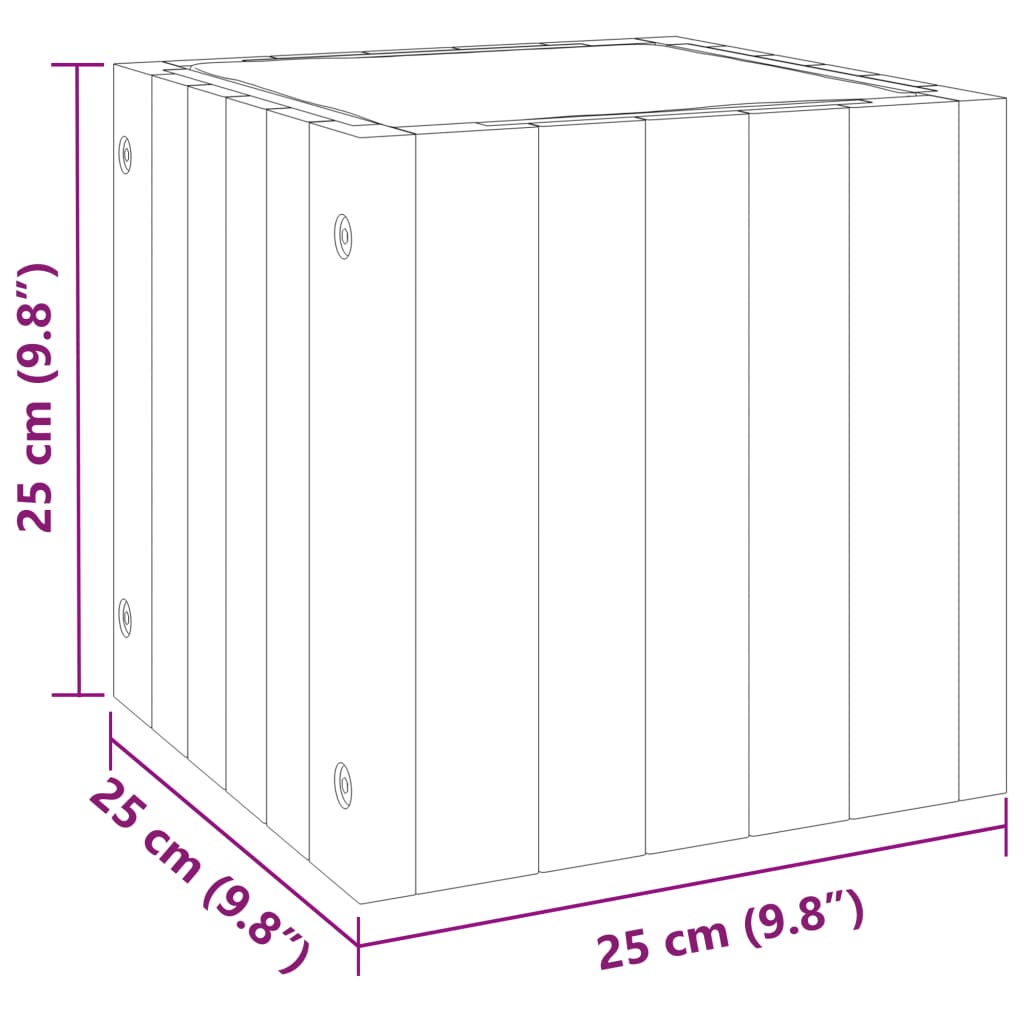 Plant Pot 25x25x25 cm Solid Acacia Wood