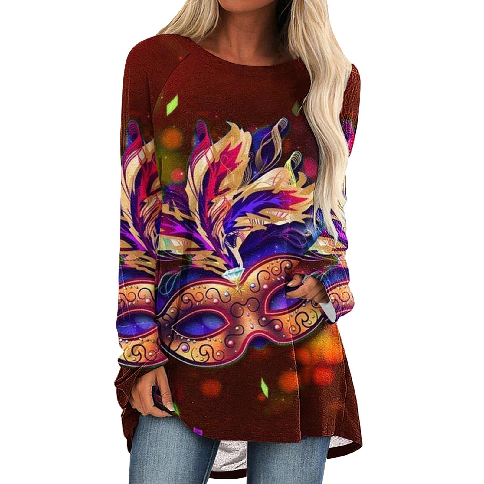 

Маска с принтом 2024 женская весна и осень повседневная мода темперамент модная утягивающая юбка с длинными рукавами WA1 8XL