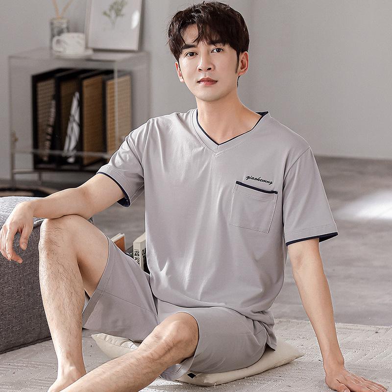Men's Modal Summer Pajama Set: Short Sleeve & Shorts, Casual Plus Size Homewear