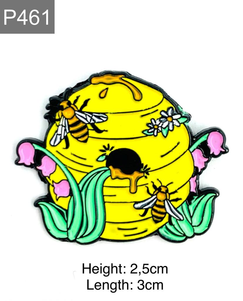 New Enamel Pin Bee Bee Nest Flowers Metal Pin Gift Birthday 1 Piece