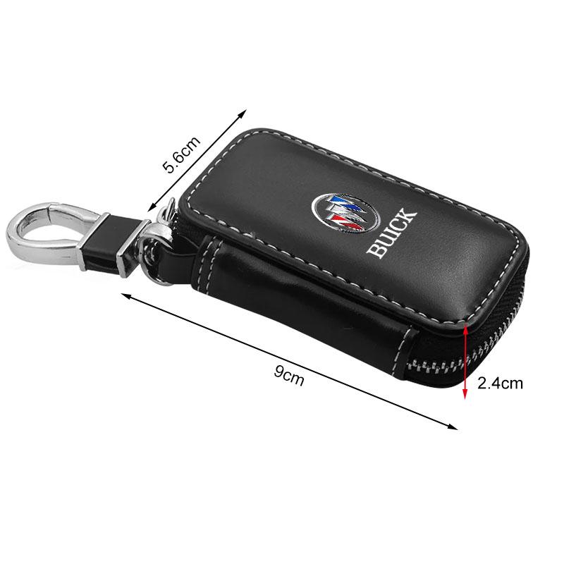 1Pcs Leather Emblem Car Key Case Keychain Zipper Key Case Bag For Buick Encore Regal Lacrosse Enclave Avenir Cascada GL8 Envision Anthem