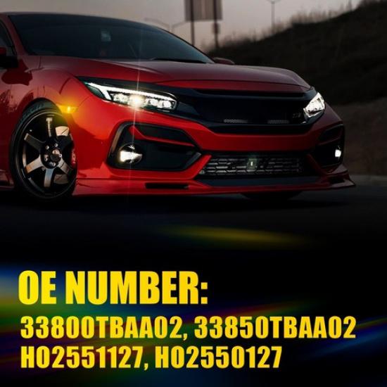 4x LED Sequenzielle Seitenmarkierungsleuchte Gelb Für Honda Civic Limousine/Hatchback 16-21
