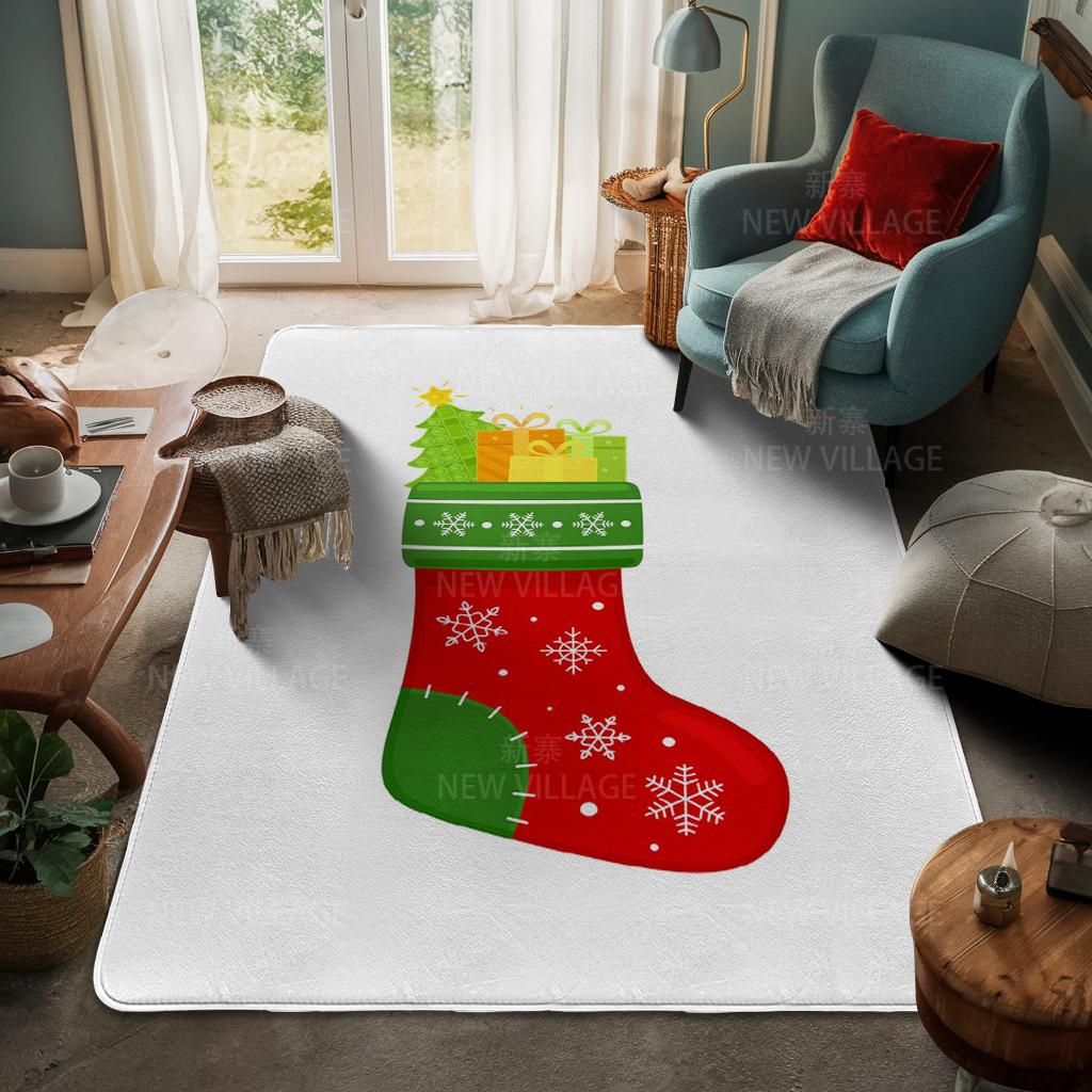 House Entrance Carpet Home Door Mat Living Room Bath Foot Bathroom Non-slip Water Absorption Rugs Bath Merry Christmas Winter