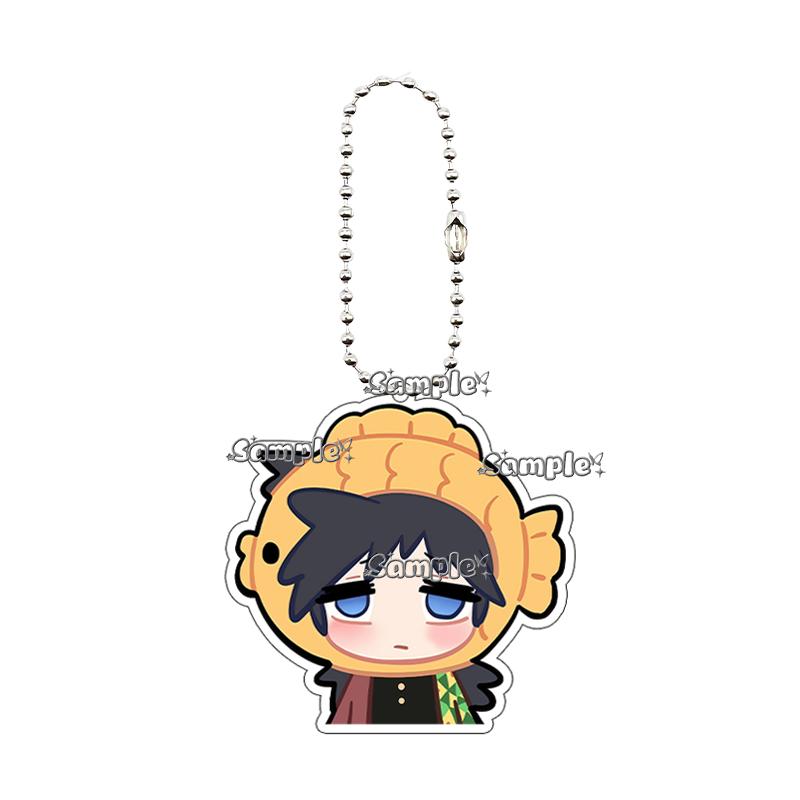 Q Version Anime Acrylic Agatsuma Zenitsu Tsuyuri Kanawo Kochou Tanjiro Nezuko Cartoon Kawaii Keychain Pendant Decor Fans Gifts