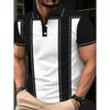 Erwachsenes kurzärmeliges POLO-Shirt, lässiger Stil, schwarz-weiße Kontrastfarben
